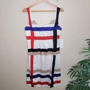 NWT Kenneth Cole Reaction | Windowpane Stripe Shift Dress